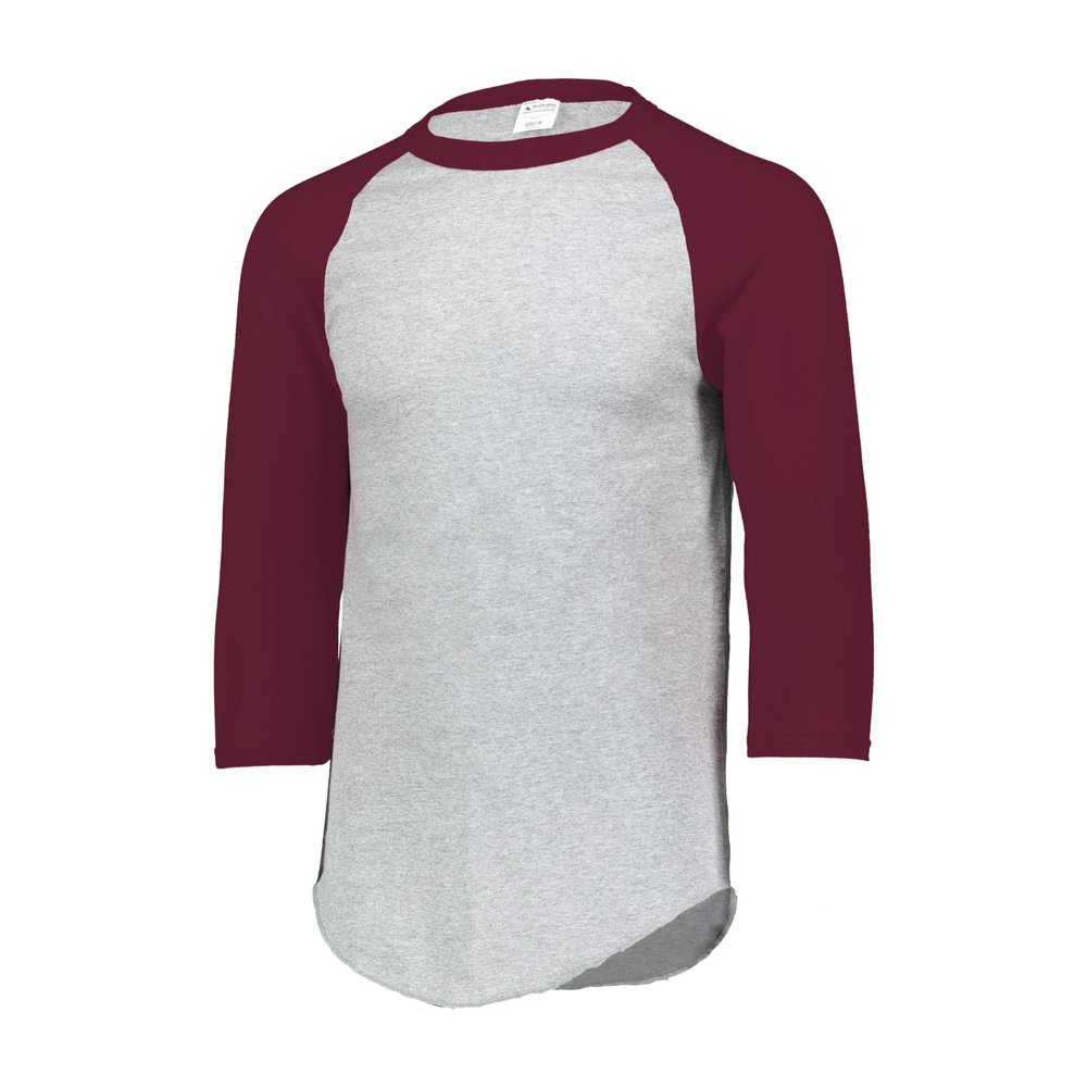 Augusta Sportswear Baseball Jersey 2.0, Athletic Heather/Maroon, M