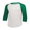 Augusta Sportswear Youth Baseball Quarter Sleeve Tee, White/Kelly, Small view 2