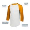Augusta Sportswear Mens Baseball Jersey - Crew Neck, 3/4 Sleeve, Soft Cotton Blend for Practice and Game Day Wear MQ view 4