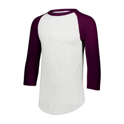 Augusta Sportswear mens Baseball Jersey 2.0 3/4 Sleeve, White/Maroon, 2X-Large US