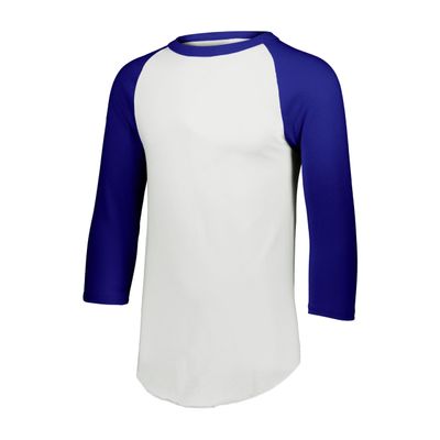 Augusta Sportswear Mens Baseball Jersey - Crew Neck, 3/4 Sleeve, Soft Cotton Blend for Practice and Game Day Wear 7S