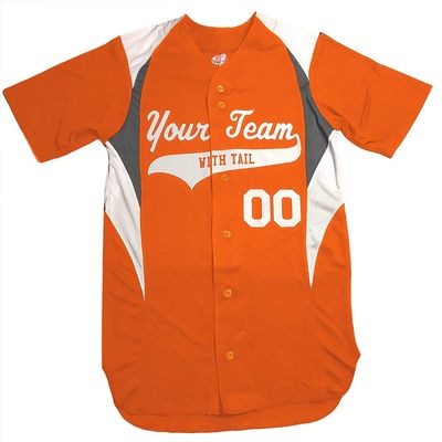 3 Color Customized Baseball Jersey Adult Small in Orange and White