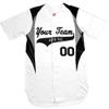3 Color Customized Baseball Jersey Adult Small in White and Black view 1