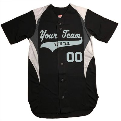 3 Color Customized Baseball Jersey Adult 3X-Large in Black and Silver