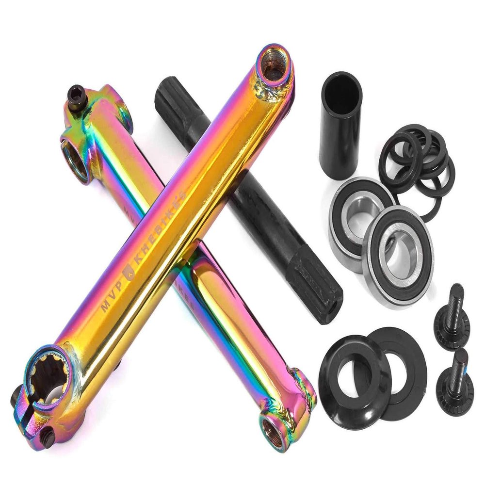 KHEbikes KHE MVP BMX Crank Set 8T MID BB CrMo 19mm axle Oil-Slick Jet Fuel 170mm