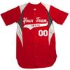 3 Color Customized Baseball Jersey Adult 3X-Large in Scarlet Red and White view 1