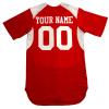 3 Color Customized Baseball Jersey Adult 3X-Large in Scarlet Red and White view 2