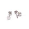 2PCS Surgical Steel 14G Flat Back Ball Top 10mm Labret Monroe Lip Stud Ring Tragus Helix Cartilage Earring Piercing Jewelry 3/8" view 3