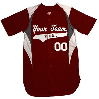 3 Color Customized Baseball Jersey Adult X-Large in Maroon and White