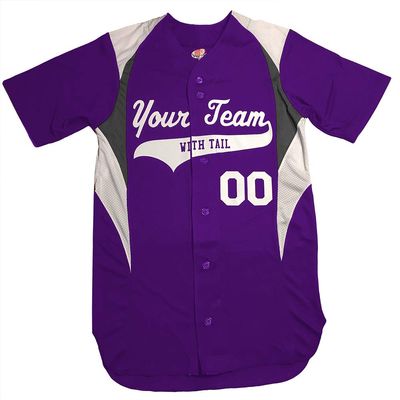 3 Color Customized Baseball Jersey Adult Small in Purple and White