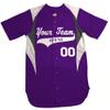3 Color Customized Baseball Jersey Adult Small in Purple and White view 1