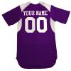 3 Color Customized Baseball Jersey Adult Small in Purple and White view 2
