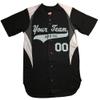 3 Color Customized Baseball Jersey Adult X-Large in Black and Silver view 1