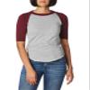 Augusta Sportswear Boys Baseball Jersey 2.0 L Athletic Heather/Maroon view 1