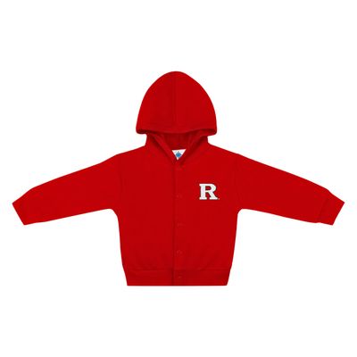 Creative Knitwear College Baby NCAA Officially Licensed Snap Hooded Jacket - Rutgers Scarlet Knights Logo - Red - 6-9 Months