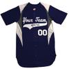 3 Color Customized Baseball Jersey Adult Small in Navy and White view 1