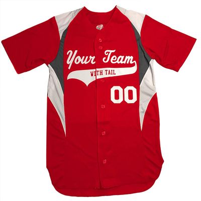 3 Color Customized Baseball Jersey Adult Medium in Scarlet Red and White