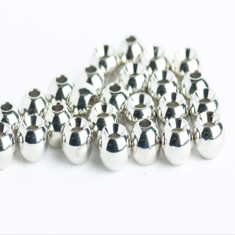 Blue Wing Olive Brass Beads for Fly Tying - 25 Pack (Nickel, 5.5 mm (7/32"))