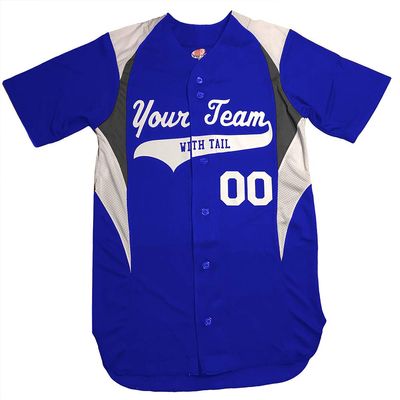 3 Color Customized Baseball Jersey Adult Small in Royal Blue and White