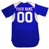 3 Color Customized Baseball Jersey Adult Small in Royal Blue and White view 2