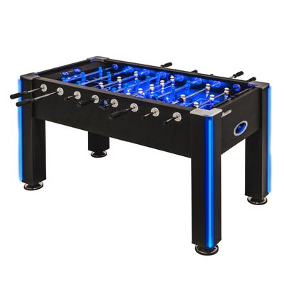 Atomic Azure LED Foosball Table  Light Up Arcade-Style Game with Interactive Inrail LED Lighting, Cascading Effects, Music, Electronic Scoring, 47 x 27 Durable Playfield