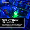 Atomic Azure LED Foosball Table  Light Up Arcade-Style Game with Interactive Inrail LED Lighting, Cascading Effects, Music, Electronic Scoring, 47 x 27 Durable Playfield view 3