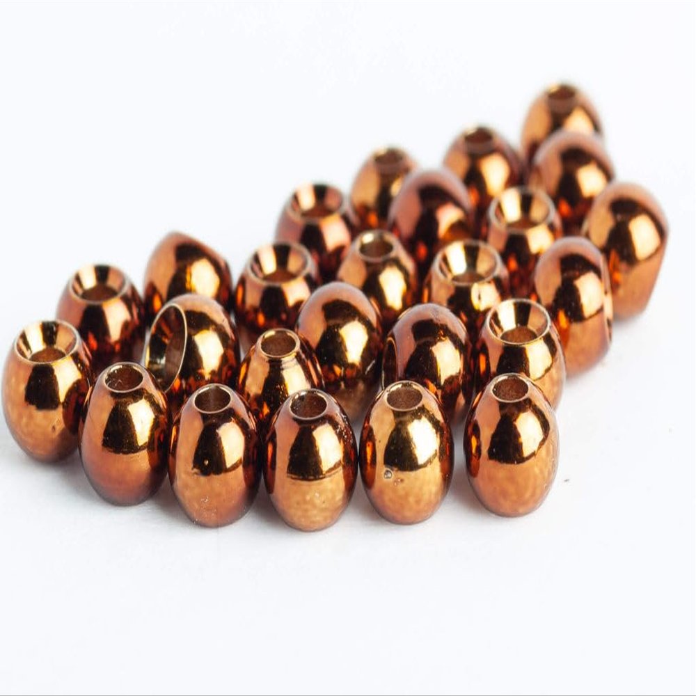 Blue Wing Olive Brass Beads for Fly Tying - 25 Pack (Metallic Coffee, 5.5 mm (7/32"))