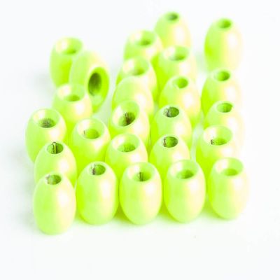 Blue Wing Olive Brass Beads for Fly Tying - 25 Pack (Chartreuse, 5.5 mm (7/32"))
