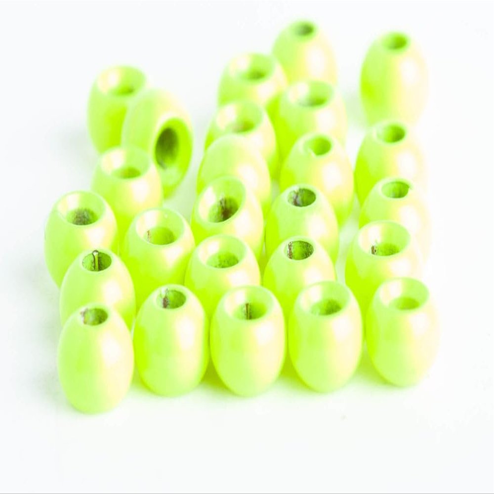 Blue Wing Olive Brass Beads for Fly Tying - 25 Pack (Chartreuse, 5.5 mm (7/32"))