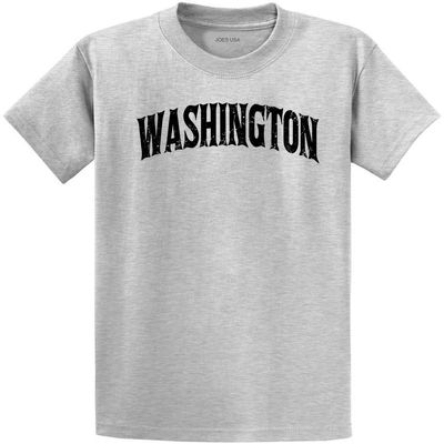 Joe's USA Vintage States T-Shirts-Regular Big and Tall-L-Ash-Washington
