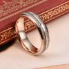 THREE KEYS JEWELRY Men Women Wedding Hunting 6mm Bands Tungsten Viking Carbide Meteorite Ring with Polish Infinity Unique for Him Rose Gold Size 8 view 2