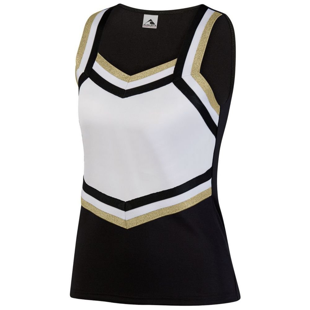 Augusta Activewear Girls Pike Shell, Black/White/Metallic Gold, Small
