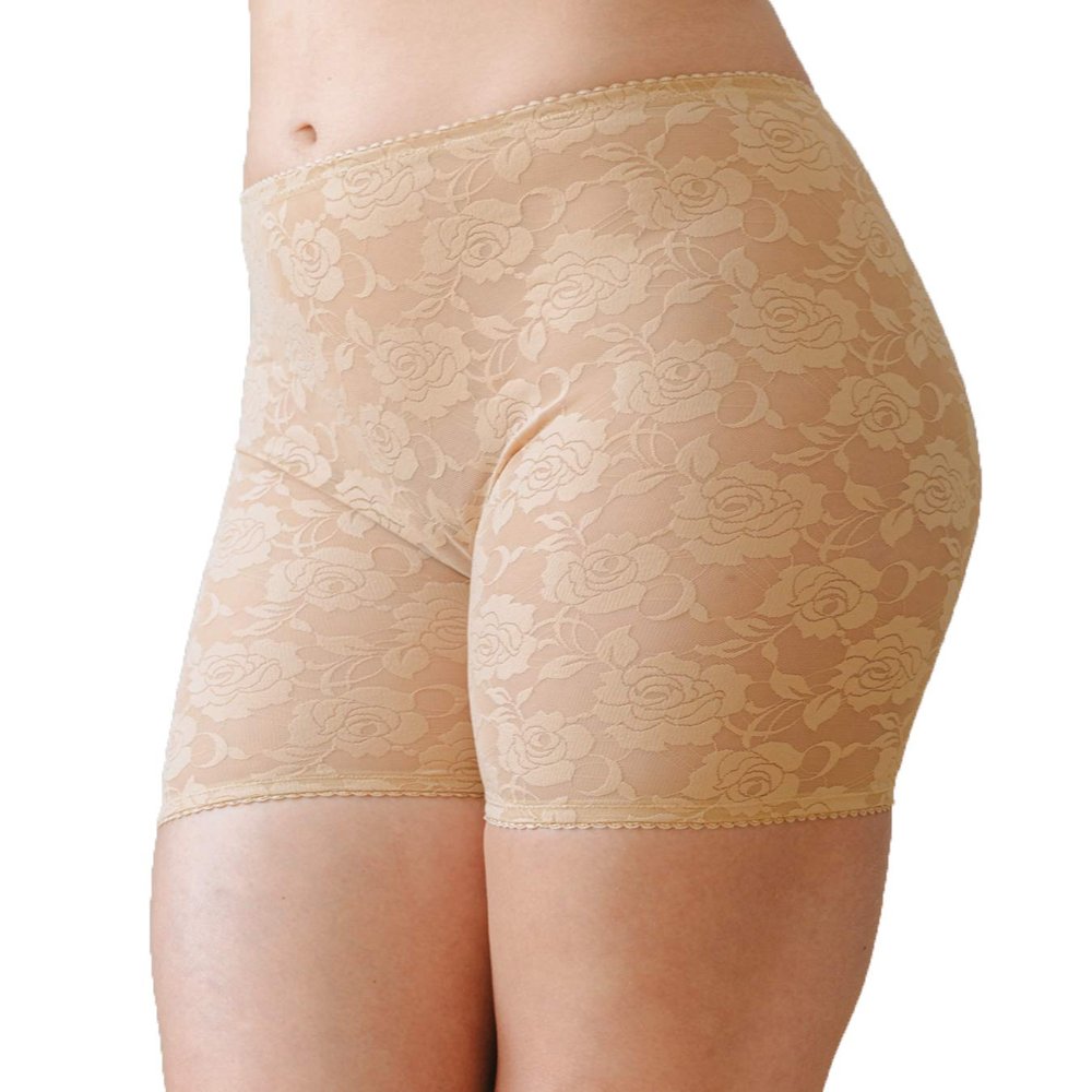 Bandelettes ELEGANCE Anti-Chafing Lace Panty Shorts - Prevent Thigh Chafing Semi-Compression Shorts for Inner-thigh Rubbing - Breathable & Comfortable - Women's Underwear & Lingerie (Beige, XXL)