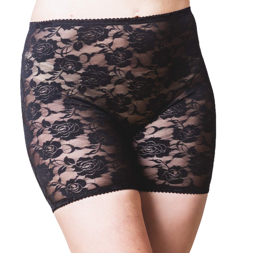 Bandelettes ELEGANCE Anti-Chafing Lace Panty Shorts - Prevent Thigh Chafing Semi-Compression Shorts for Inner-thigh Rubbing - Breathable & Comfortable - Women's Underwear & Lingerie (Black, 3XL)