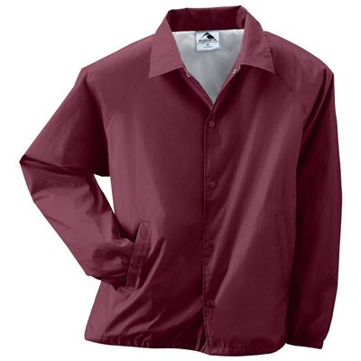 Augusta Activewear Nylon Coach's Jacket/Lined, Maroon, Large