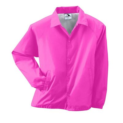 Augusta Activewear Nylon Coach's Jacket/Lined, Power Pink, Medium