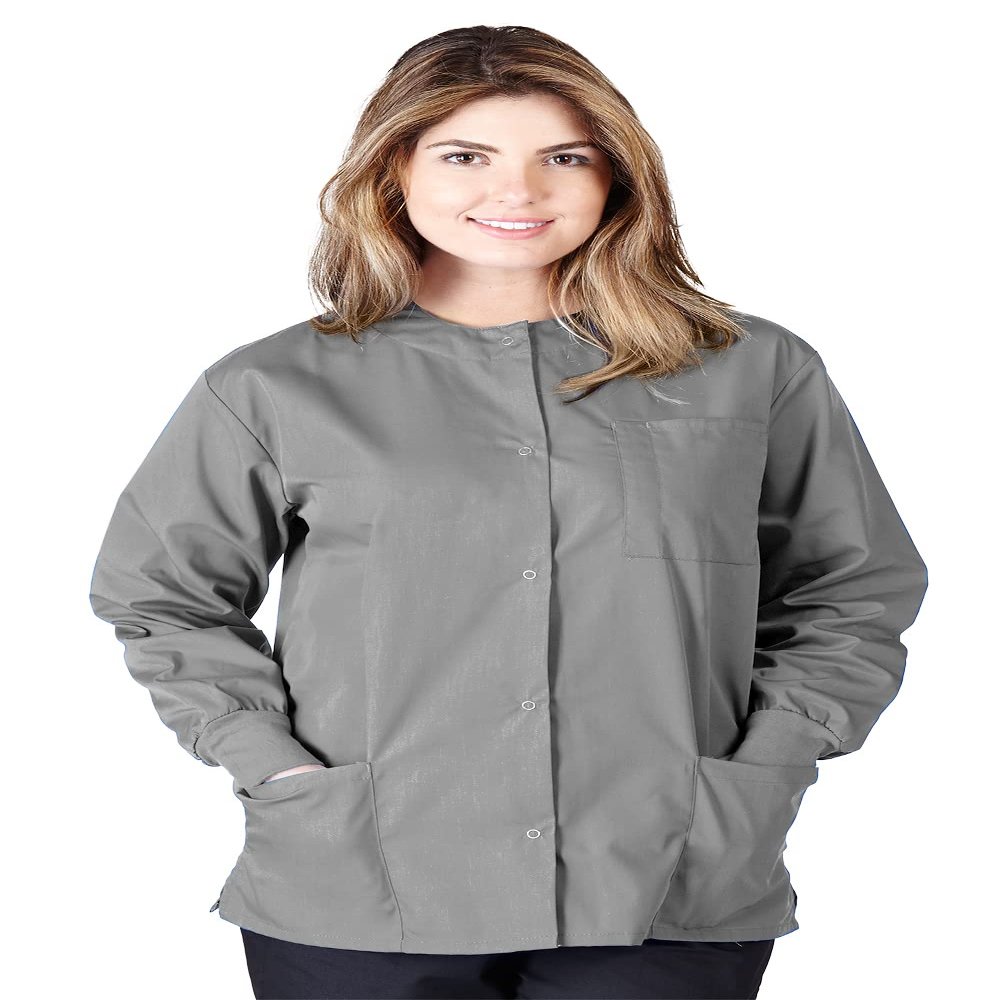 Natural Uniforms Warm Up Scrub Jacket-Gray-X-Large