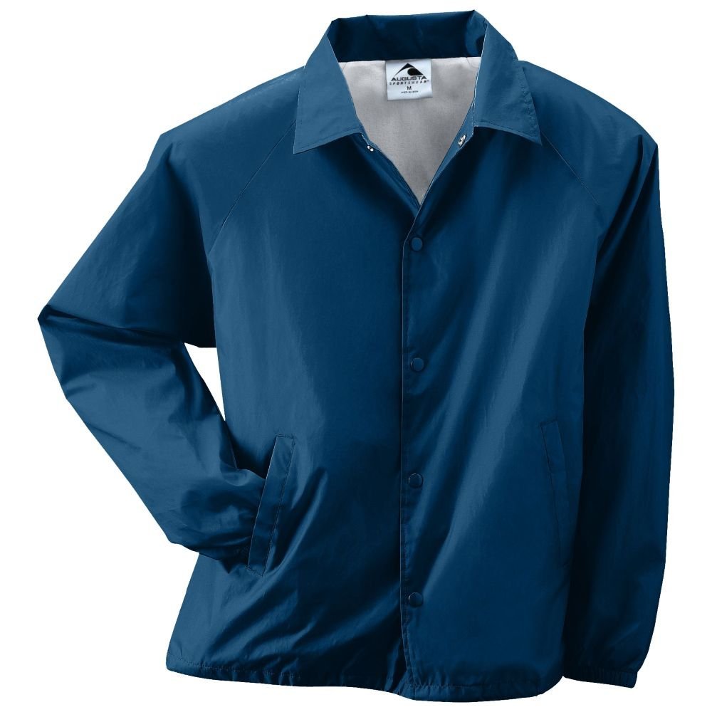 Augusta Activewear Nylon Coach's Jacket/Lined, Navy, X Large