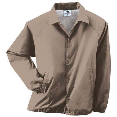 Augusta Activewear Nylon Coach's Jacket/Lined, Khaki, Medium