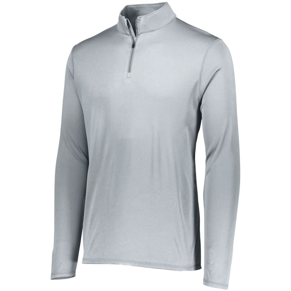 Augusta Activewear Youth Attain 1/4 Zip Pullover, Silver, Large