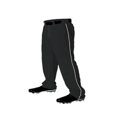Alleson Athletic Boys Baseball Pants with Braid, Black/White, M