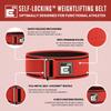 Element 26 Self-Locking Weight Lifting Belt - Premium Weightlifting Belt for Serious Functional Fitness, Power Lifting, and Olympic Lifting Athletes - Squat, Deadlift Men & Women (Medium, Red) view 3