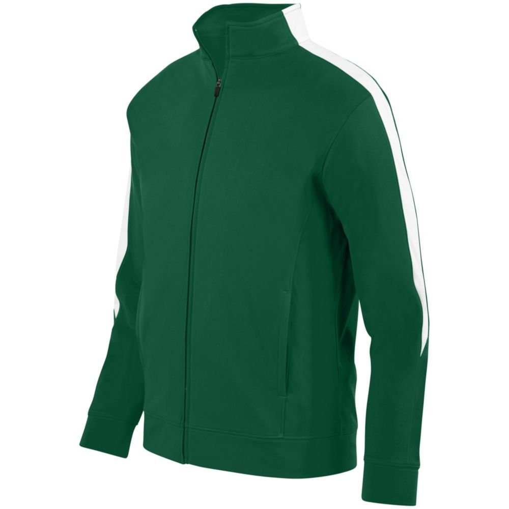 Augusta Activewear Medalist Jacket 2.0, Dark Green/White, Large