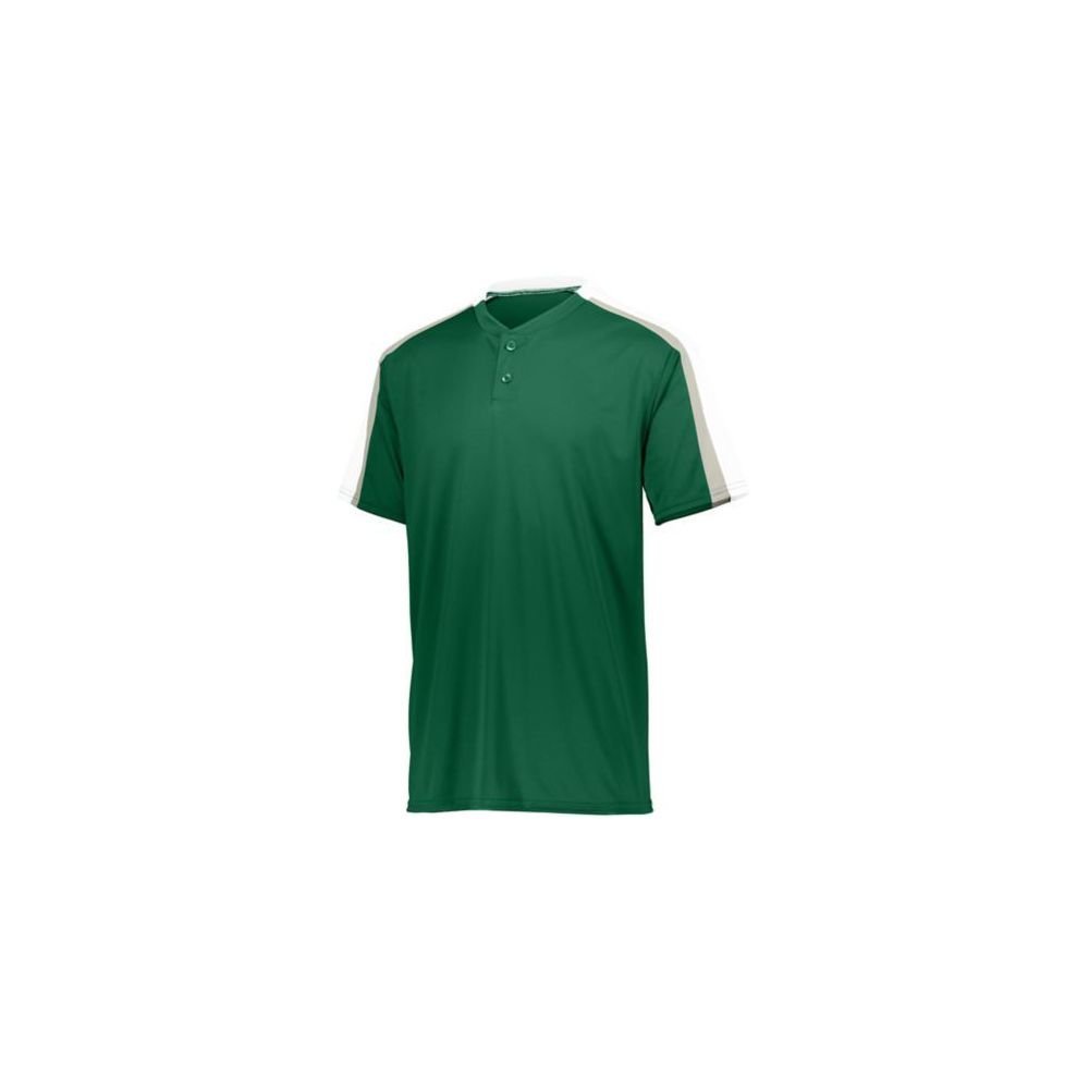 Augusta Activewear Youth Power Plus Jersey 2.0, Dark Green/White/Silver Grey, Small