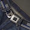 Buckle-Down Men's Seatbelt Belt Thin Blue Line Kids, Flag Black/Gray, 1.0" Wide-20-36 Inches view 2