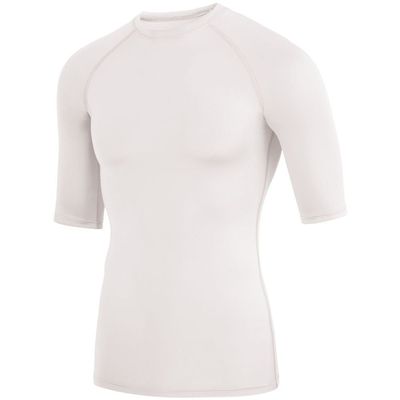 Augusta Activewear Hyperform Compression Half Sleeve Shirt, White, Large