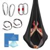 Aerial Silk Yoga Hammock & Swing for Home, Inversion Exercises, Starter Kit for All Levels - Durable with Extension Straps, Carabiners, and Pose Guide view 1