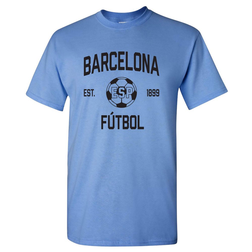 UGP Campus Apparel Barcelona Spain Away Kit World Classic Soccer Football Arch Cup T Shirt - Medium - C. Blue