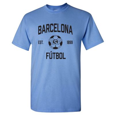 UGP Campus Apparel Barcelona Spain Away Kit World Classic Soccer Football Arch Cup T Shirt - X-Large - C. Blue
