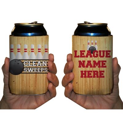 VictoryStore Can and Beverage Coolers - Custom Bowling League Can Cooler, Clean Sweeps", Set of 12